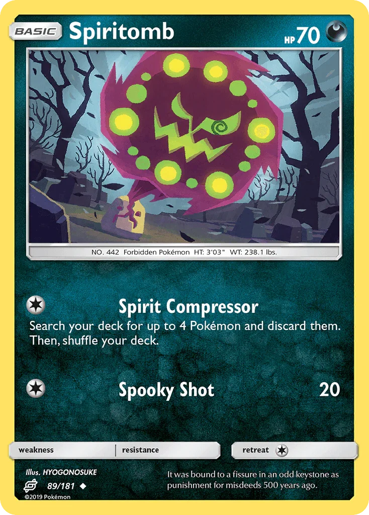 89, Darkness, Normal, Reverse Holofoil, Sun & Moon: Team Up, Uncommon Spiritomb (89/181) [Sun & Moon: Team Up] - Trading Card World