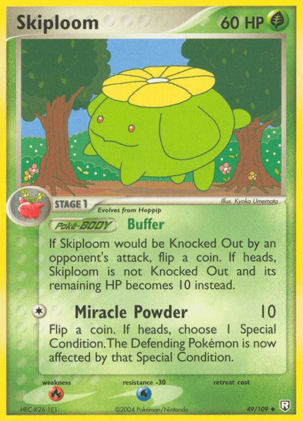 49, EX: Team Rocket Returns, Fire[×2], Grass, Normal, Uncommon, Water[-30] Skiploom (49/109) [EX: Team Rocket Returns] - Trading Card World