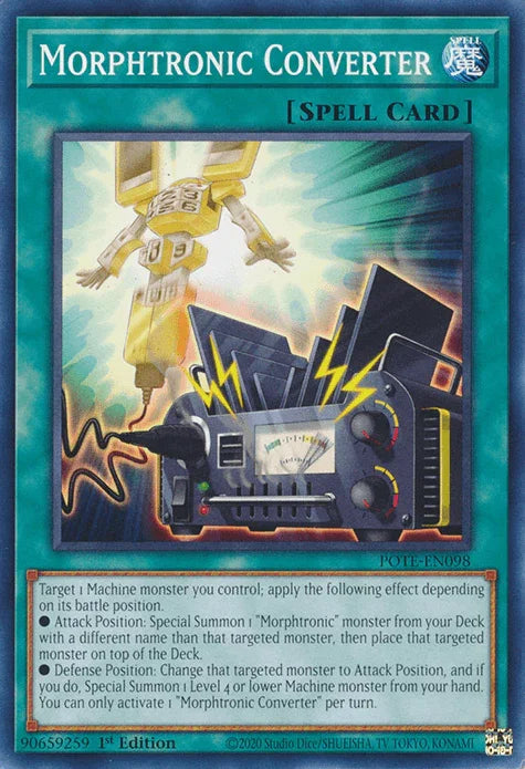 1st Edition, Common, Normal Spell, Power of the Elements, Spell, Unlimited Morphtronic Converter [POTE-EN098] Common - Trading Card World