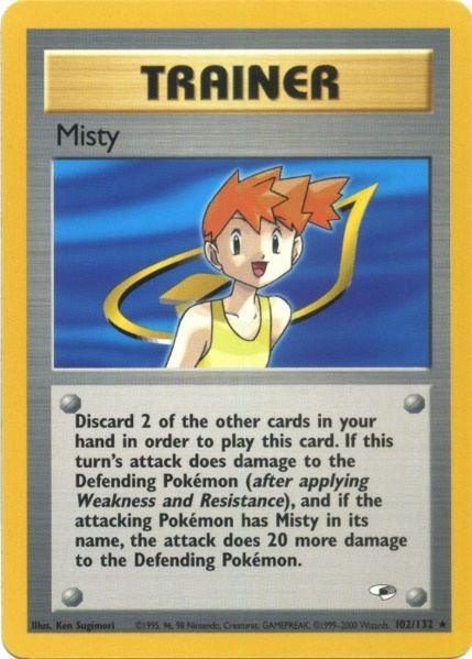 102, Gym Heroes Unlimited, Item, Normal, Rare Misty (102/132) [Gym Heroes Unlimited] - Trading Card World