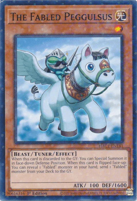 1st Edition, Beast, Common, Hidden Arsenal: Chapter 1, Light, Tuner/Effect Monster The Fabled Peggulsus (Duel Terminal) [HAC1-EN141] Common - Trading Card World