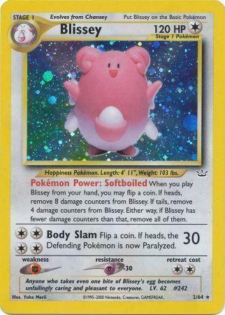 Colorless, Fighting[×2], Holo Rare, Holofoil, Neo Revelation Unlimited, Psychic[-30] Blissey (2/64) [Neo Revelation Unlimited] - Trading Card World