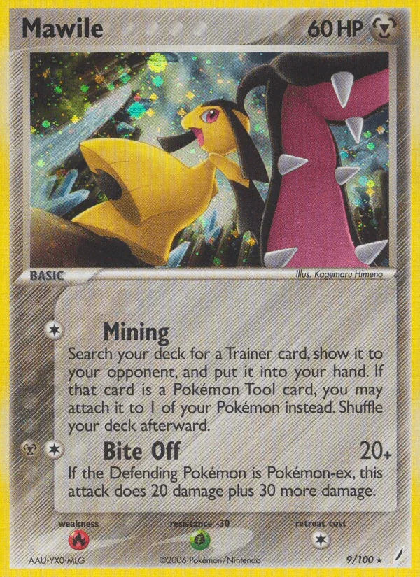 EX: Crystal Guardians, Fire[×2], Grass[-30], Holo Rare, Holofoil, Metal Mawile (9/100) [EX: Crystal Guardians] - Trading Card World