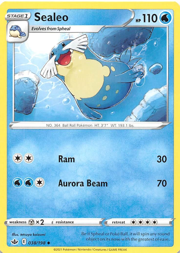 038, Metal[x2], Normal, Reverse Holofoil, Sword & Shield: Chilling Reign, Uncommon, Water Sealeo (038/198) [Sword & Shield: Chilling Reign] - Trading Card World