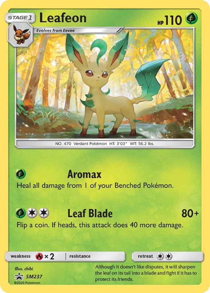 Black Star Promo, Fire[×2], Grass, Holofoil, Normal, SM237, Sun & Moon: Black Star Promos Leafeon (SM237) [Sun & Moon: Black Star Promos] - Trading Card World