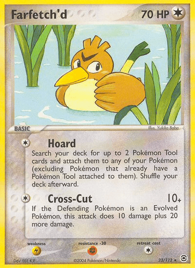 23, Colorless, EX: FireRed & LeafGreen, Fighting[-30], Lightning[×2], Normal, Rare, Reverse Holofoil Farfetch'd (23/112) [EX: FireRed & LeafGreen] - Trading Card World