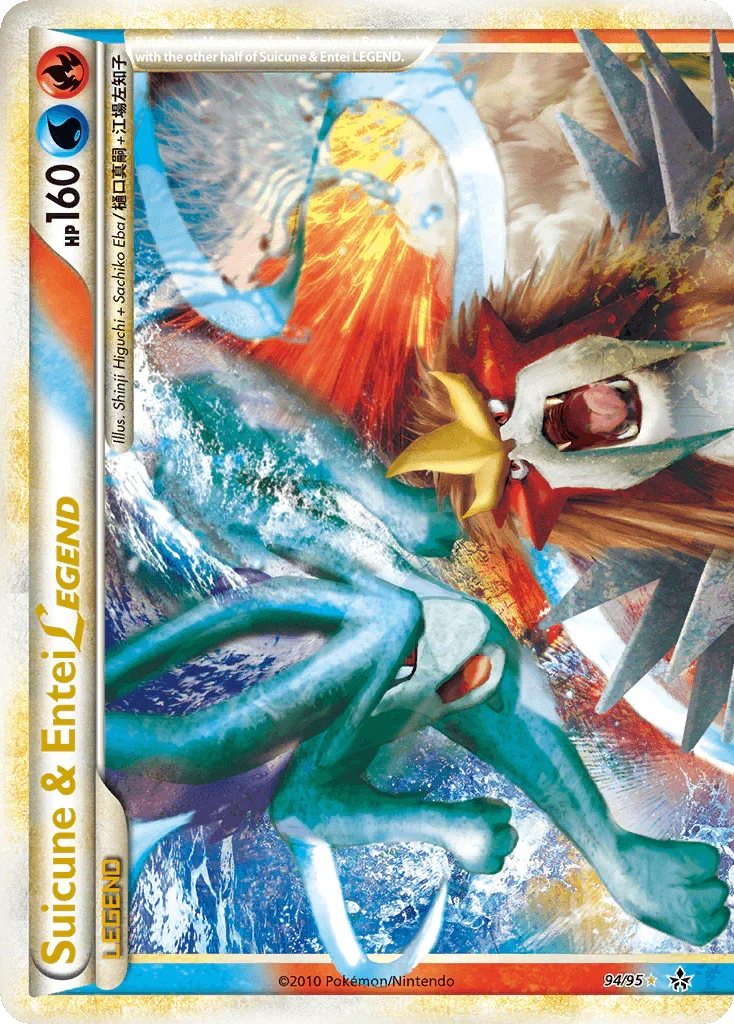 94, Fire, HeartGold & SoulSilver: Unleashed, Holofoil, LWx2, Ultra Rare, Water Suicune & Entei LEGEND (94/95) [HeartGold & SoulSilver: Unleashed] - Trading Card World
