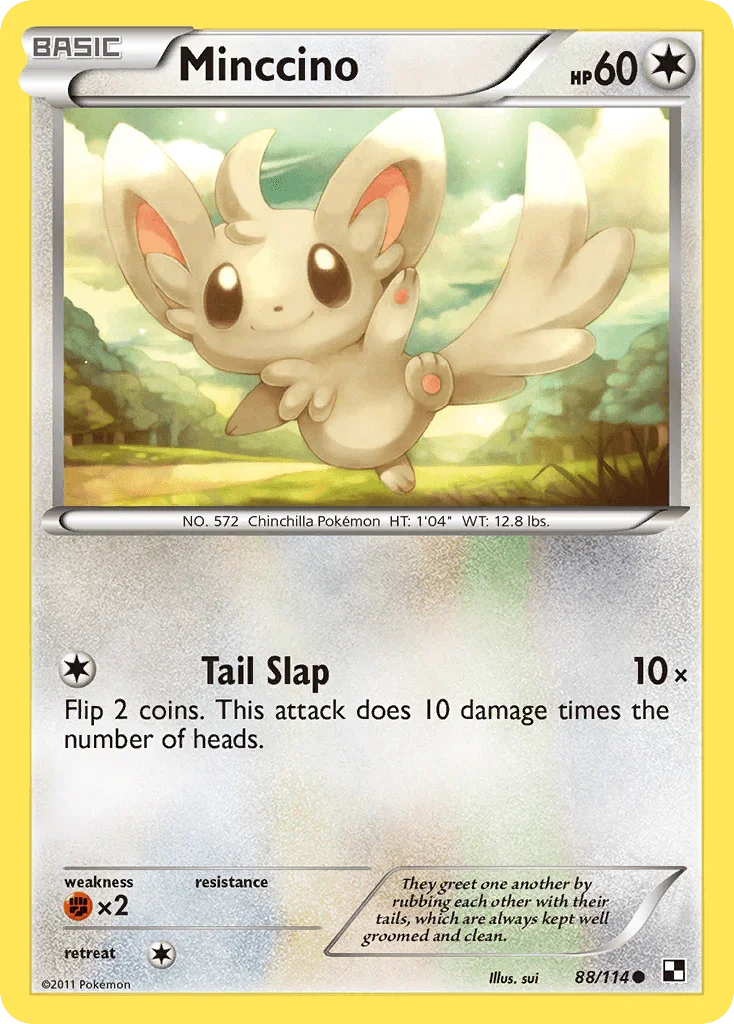 88, Black & White: Base Set, Colorless, Common, Fighting[×2], Normal, Reverse Holofoil Minccino (88/114) [Black & White: Base Set] - Trading Card World