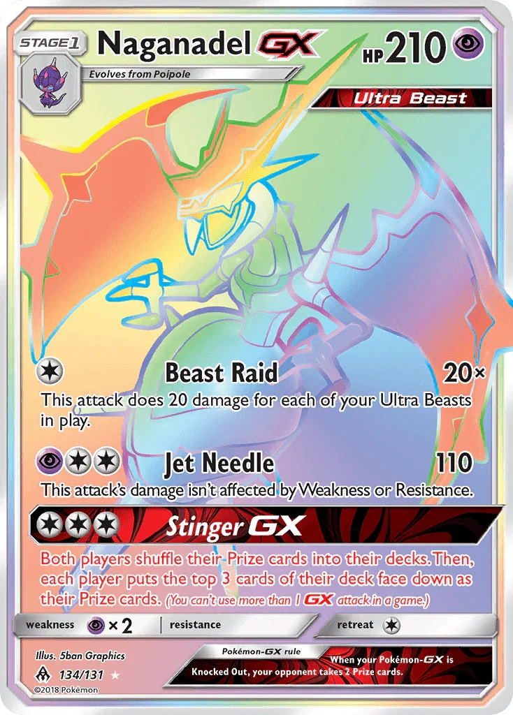 134, Holofoil, Psychic, Psychic[×2], Secret Rare, Sun & Moon: Forbidden Light Naganadel GX (134/131) [Sun & Moon: Forbidden Light] - Trading Card World