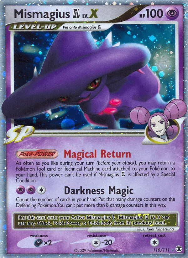 110, Colorless[-20], Darkness[×2], Holo Rare, Holofoil, Platinum: Rising Rivals, Psychic Mismagius GL LV.X (110/111) [Platinum: Rising Rivals] - Trading Card World