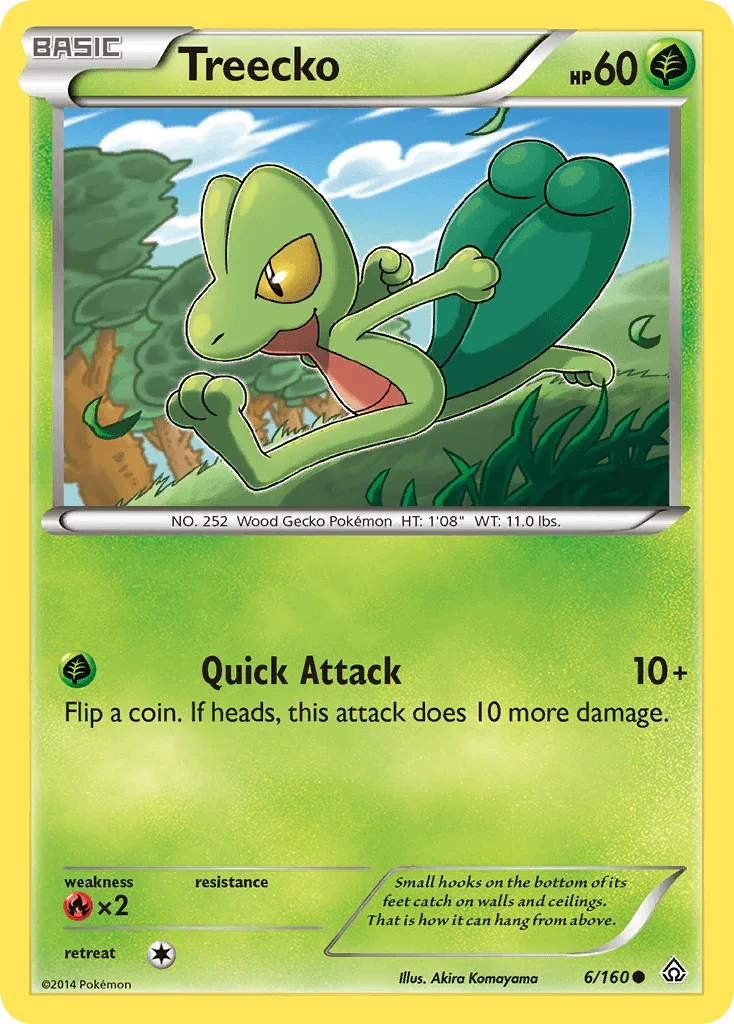 Common, Fire[×2], Grass, Normal, Reverse Holofoil, XY: Primal Clash Treecko (6/160) [XY: Primal Clash] - Trading Card World