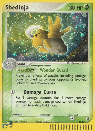 11, EX: Dragon, Grass, Holo Rare, Holofoil, Reverse Holofoil Shedinja (11/97) [EX: Dragon] - Trading Card World