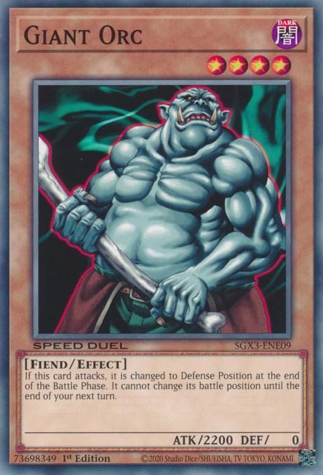 1st Edition, Common, Dark, Effect Monster, Fiend, Speed Duel GX: Duelists of Shadows Giant Orc [SGX3-ENE09] Common - Trading Card World