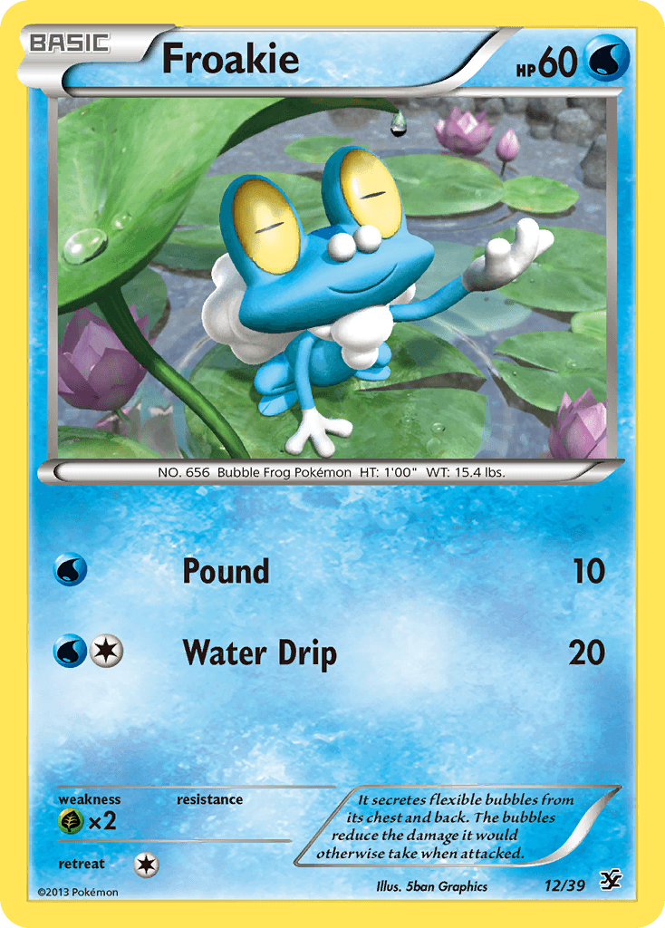 12, Common, Grass[×2], Holofoil, Normal, Water, XY: Kalos Starter Set Froakie (12/39) [XY: Kalos Starter Set] - Trading Card World