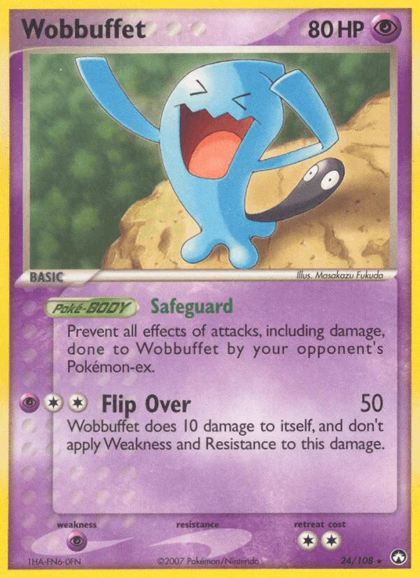 24, EX: Power Keepers, Normal, Psychic, Psychic[×2], Rare Wobbuffet (24/108) [EX: Power Keepers] - Trading Card World