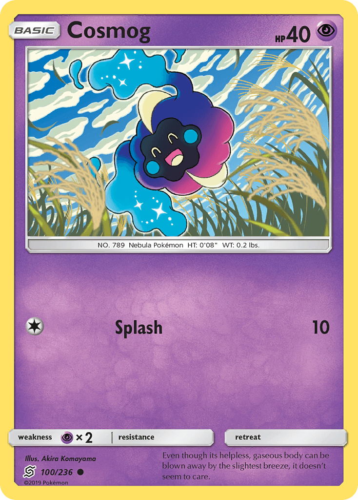 100, Common, Normal, Psychic, Psychic[×2], Reverse Holofoil, Sun & Moon: Unified Minds Cosmog (100/236) [Sun & Moon: Unified Minds] - Trading Card World