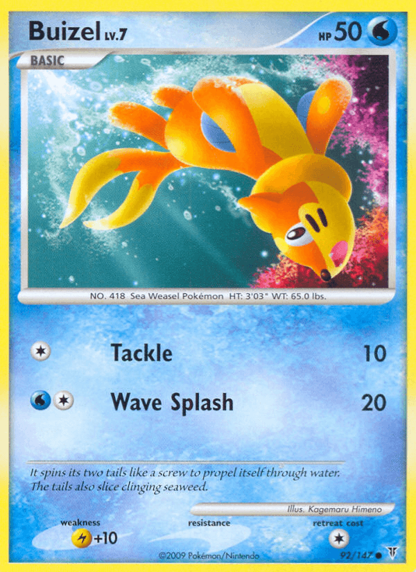 92, Common, Lightning[+10], Normal, Platinum: Supreme Victors, Reverse Holofoil, Water Buizel (92/147) [Platinum: Supreme Victors] - Trading Card World