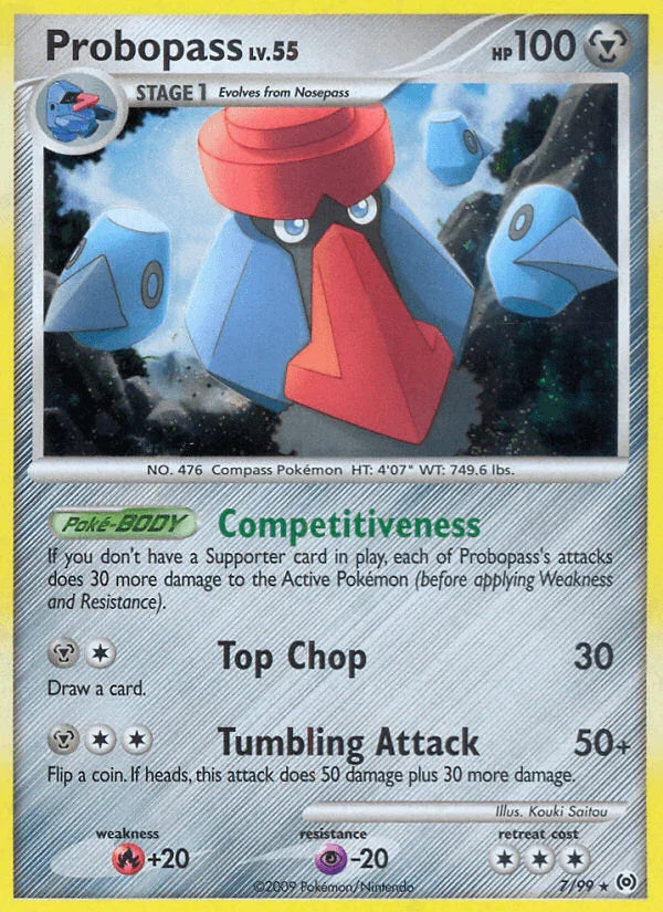 Fire[+20], Holo Rare, Holofoil, Metal, Platinum: Arceus, Psychic[-20], Reverse Holofoil Probopass (7/99) [Platinum: Arceus] - Trading Card World