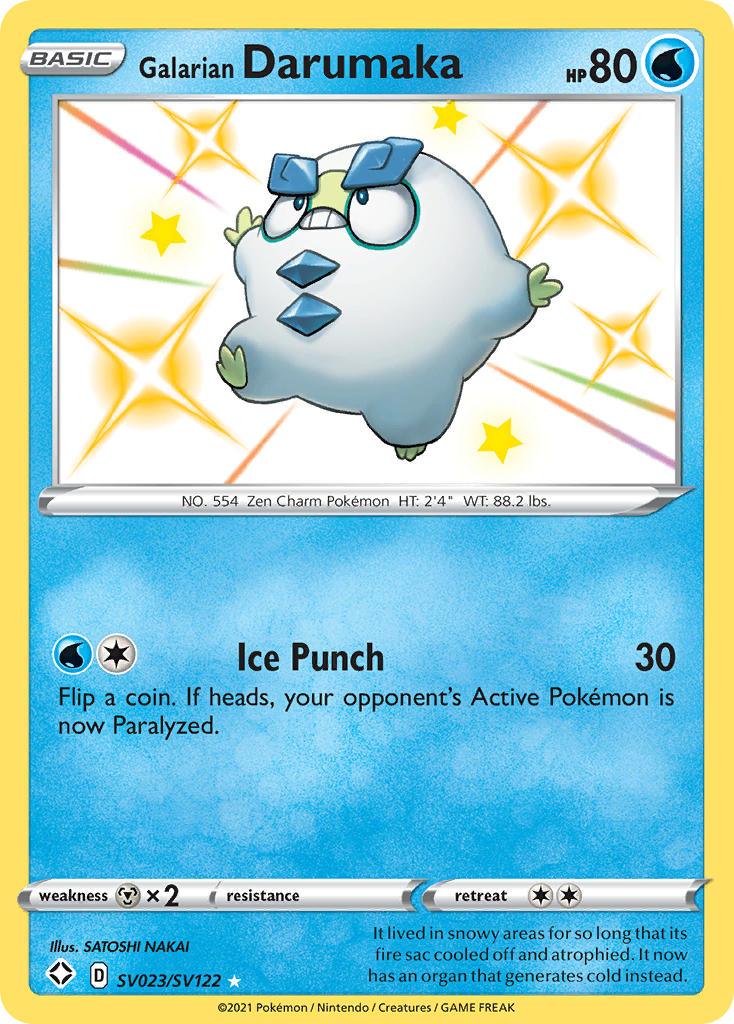 Holofoil, Metal[×2], SV023, Sword & Shield: Shining Fates, Ultra Rare, Water Galarian Darumaka (SV023/SV122) [Sword & Shield: Shining Fates] - Trading Card World