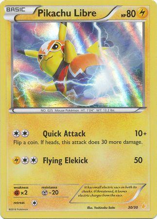 30, Fighting[×2], Holofoil, Lightning, Metal[-20], Promo, XY: Trainer Kit 3 - Pikachu Libre Pikachu Libre (30/30) [XY: Trainer Kit 3 - Pikachu Libre] - Trading Card World