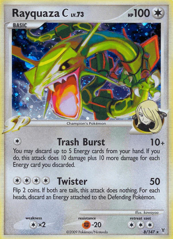 Colorless, Colorless[×2], Fighting[-20], Holo Rare, Holofoil, Platinum: Supreme Victors, Reverse Holofoil Rayquaza C (8/147) [Platinum: Supreme Victors] - Trading Card World