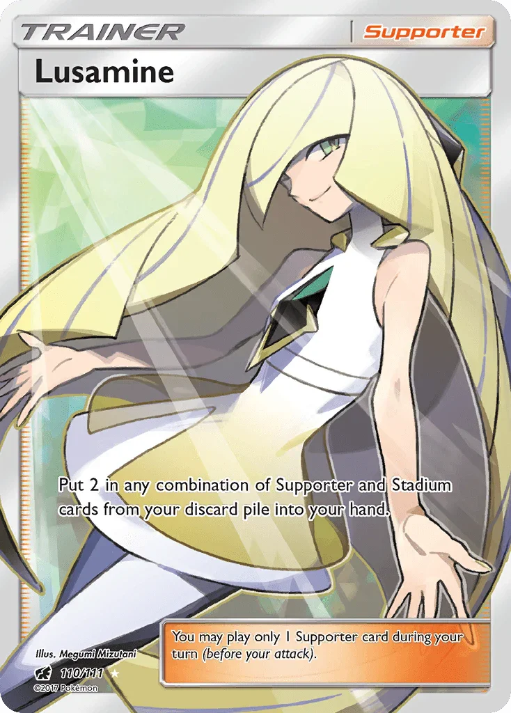110, Holofoil, Sun & Moon: Crimson Invasion, Supporter, Ultra Rare Lusamine (110/111) [Sun & Moon: Crimson Invasion] - Trading Card World