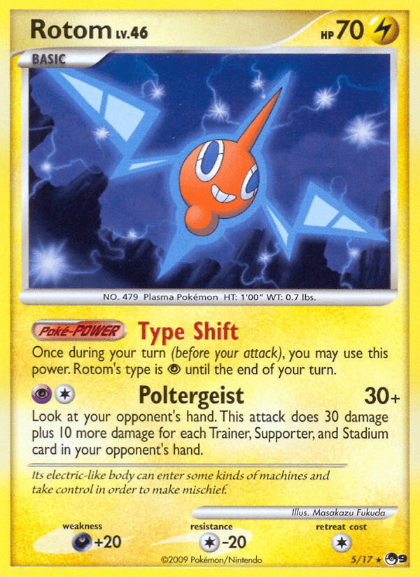 Colorless[-20], Darkness [+20], Holofoil, Lightning, noPrice, Normal, POP Series 9, Rare, Reverse Holofoil Rotom (5/17) [POP Series 9] - Trading Card World
