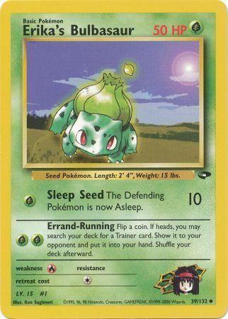 39, Fire[×2], Grass, Gym Challenge Unlimited, Normal, Uncommon Erika's Bulbasaur (39/132) [Gym Challenge Unlimited] - Trading Card World