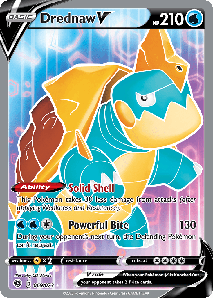 069, Holofoil, Lightning[×2], Sword & Shield: Champion's Path, Ultra Rare, Water Drednaw V (069/073) [Sword & Shield: Champion's Path] - Trading Card World