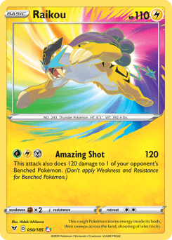 050, Fighting[×2], Holofoil, Lightning, Sword & Shield: Vivid Voltage, Ultra Rare Raikou (050/185) [Sword & Shield: Vivid Voltage] - Trading Card World