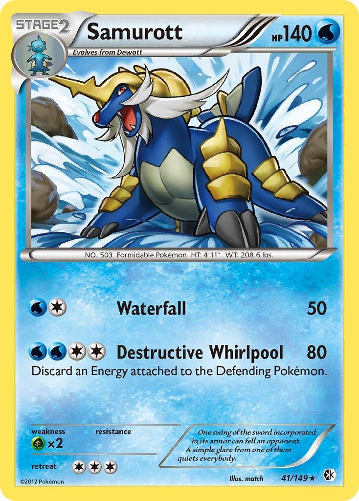 41, Black & White: Boundaries Crossed, Grass[×2], Normal, Rare, Water Samurott(41/149) (Theme Deck Exclusive) [Black & White: Boundaries Crossed] - Trading Card World