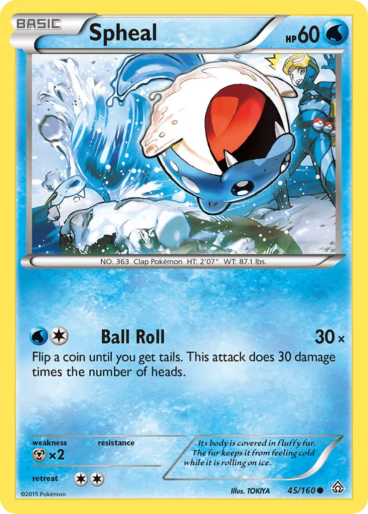 45, Common, Metal[×2], Normal, Reverse Holofoil, Water, XY: Primal Clash Spheal (45/160) [XY: Primal Clash] - Trading Card World