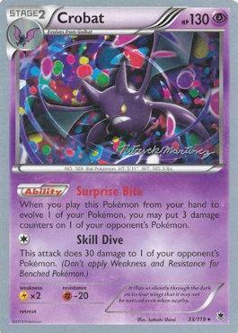 33, Fighting[-20], Lightning[×2], Normal, Psychic, Rare, World Championships 2015 Crobat (33/119) (Punches 'n' Bites - Patrick Martinez) [World Championships 2015] - Trading Card World