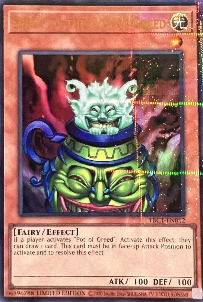 Effect Monster, Fairy, Light, The Pot Collection, Ultra Rare, Unlimited Spirit of the Pot of Greed [TBC1-EN012] Ultra Rare - Trading Card World