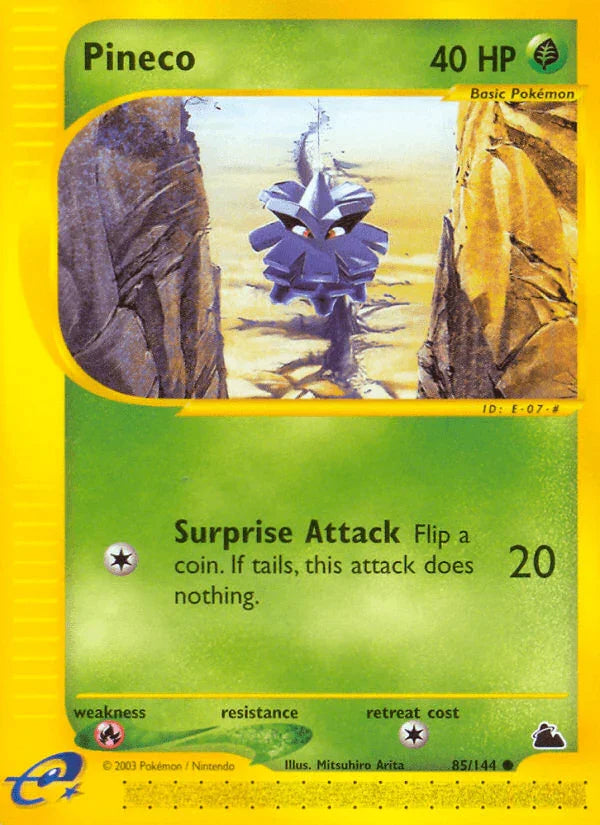 85, Common, Fire[×2], Grass, Normal, Reverse Holofoil, Skyridge Pineco (85/144) [Skyridge] - Trading Card World