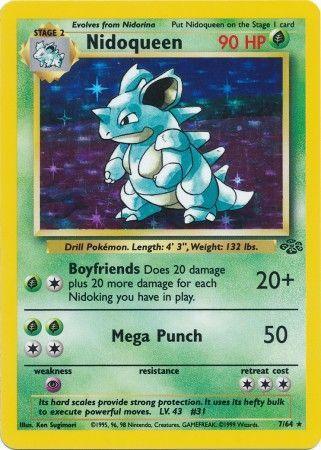 Grass, Holo Rare, Holofoil, Jungle Unlimited, Psychic[×2] Nidoqueen (7/64) [Jungle Unlimited] - Trading Card World