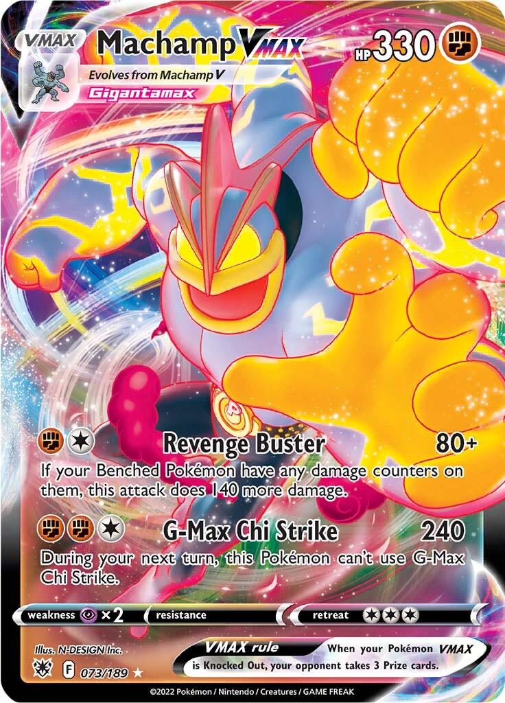 073, Fighting, Holofoil, Psychic [x2], Sword & Shield: Astral Radiance, Ultra Rare Machamp VMAX (073/189) [Sword & Shield: Astral Radiance] - Trading Card World
