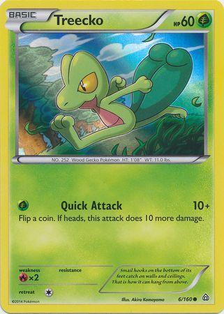 Fire[×2], Grass, Holofoil, Promo, XY: Primal Clash Treecko (6/160) (Sheen Holo) [XY: Primal Clash] - Trading Card World