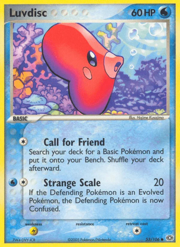 53, Common, EX: Emerald, Lightning[×2], Normal, Water Luvdisc (53/106) [EX: Emerald] - Trading Card World