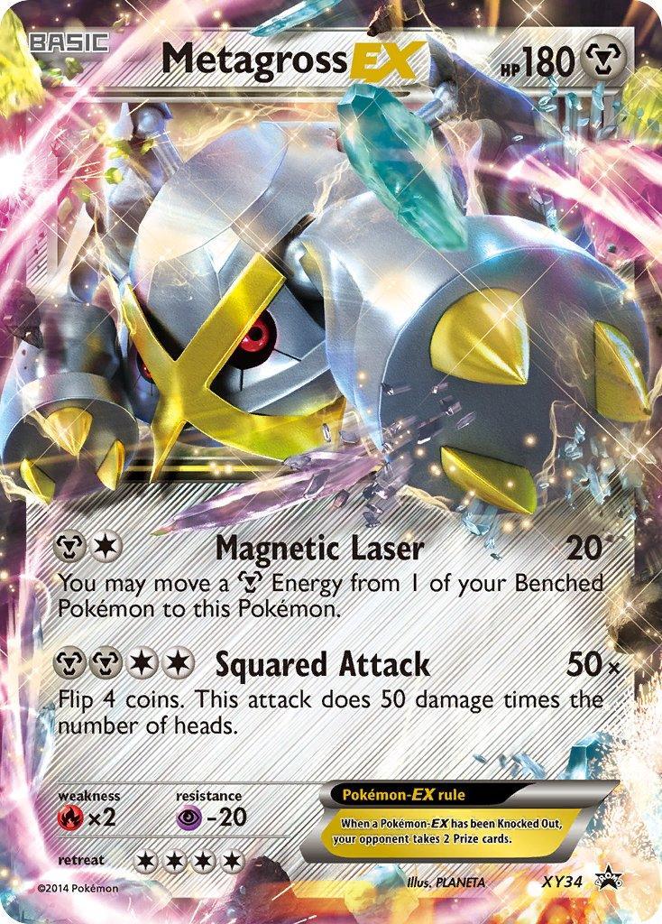 Fire[×2], Holofoil, Metal, Promo, Psychic[-20], XY34, XY: Black Star Promos Metagross EX (XY34) [XY: Black Star Promos] - Trading Card World