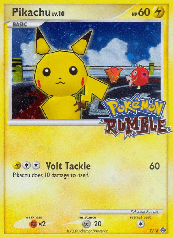 Fighting[×2], Holofoil, Lightning, Metal[-20], Pokémon Rumble, Promo Pikachu (7/16) [Pokémon Rumble] - Trading Card World