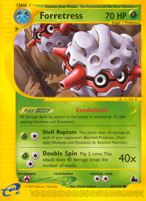 56, Common, Fire[×2], Grass, Normal, Reverse Holofoil, Skyridge Forretress (56/144) [Skyridge] - Trading Card World