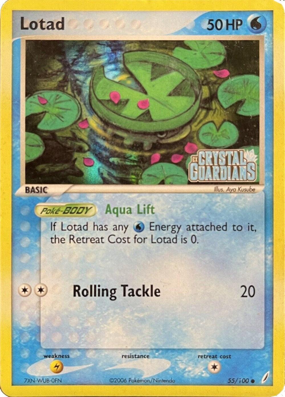 055, Common, EX: Crystal Guardians, Holofoil, Lightning, Water Lotad (055/100) (Theme Deck Exclusive) [EX: Crystal Guardians] - Trading Card World