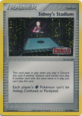 82, EX: Power Keepers, Reverse Holofoil, Stadium, Uncommon Sidney's Stadium (82/108) (Stamped) [EX: Power Keepers] - Trading Card World