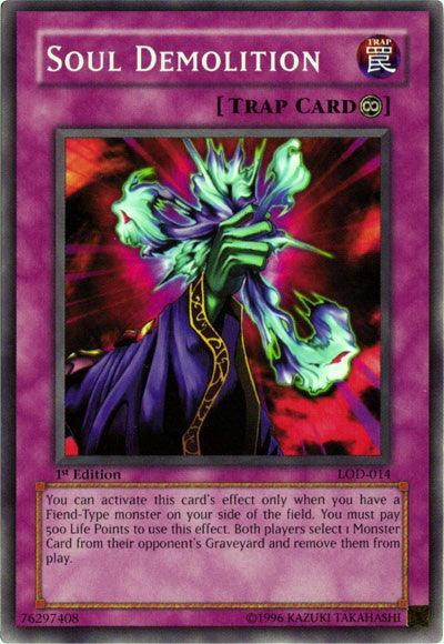1st Edition, Common, Continuous Trap, Legacy of Darkness, Trap, Unlimited Soul Demolition [LOD-014] Common - Trading Card World