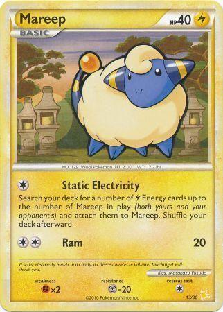13, Fighting[×2], HeartGold & SoulSilver: Trainer Kit - Raichu, Lightning, Metal[-20], Normal, Promo Mareep (13/30) [HeartGold & SoulSilver: Trainer Kit - Raichu] - Trading Card World