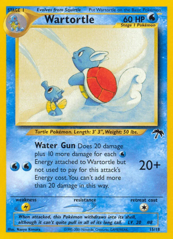 15, Lightning[×2], Normal, Promo, Southern Islands, Water Wartortle (15/18) [Southern Islands] - Trading Card World