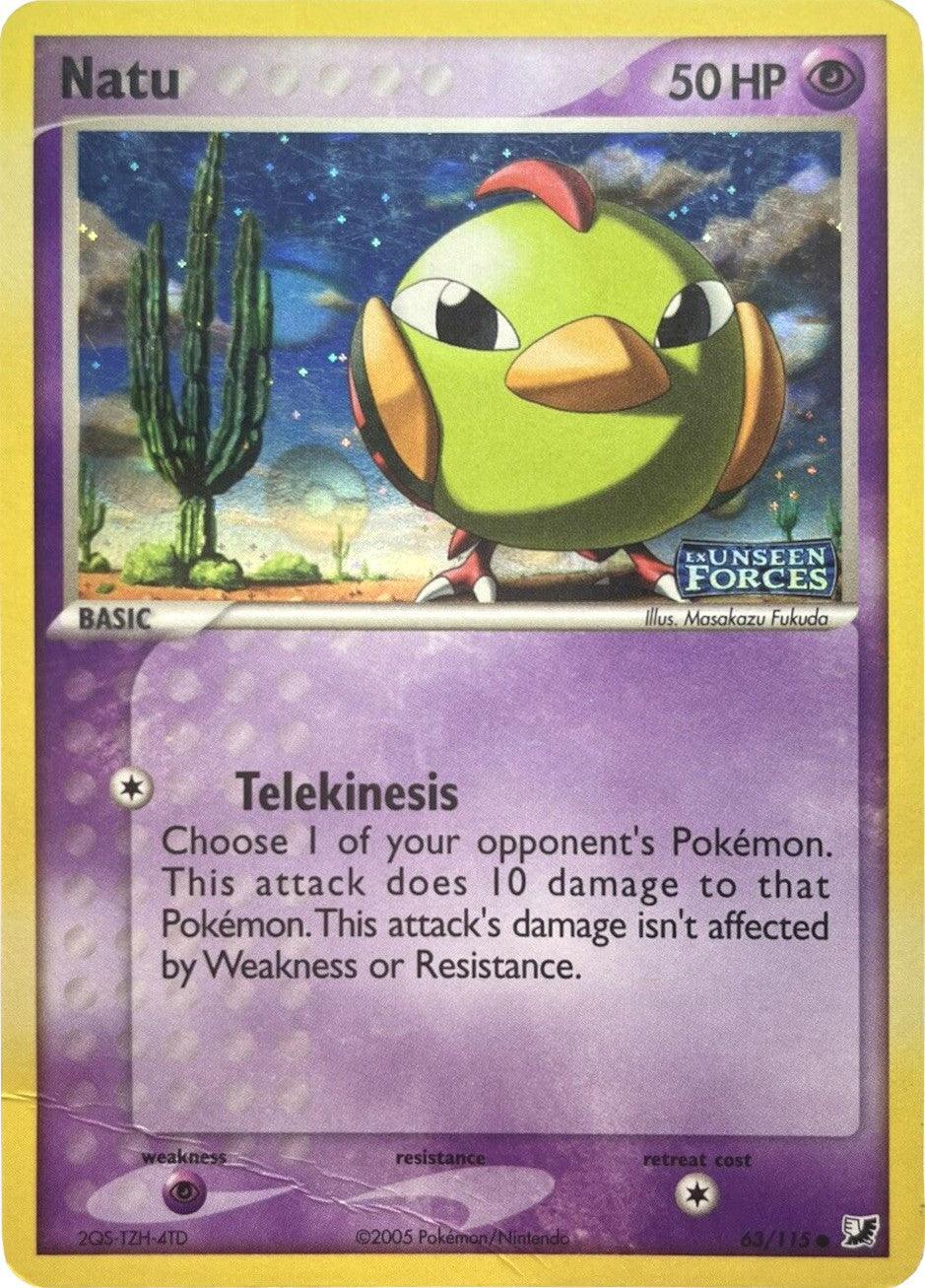 63, Common, EX: Unseen Forces, Psychic, Psychic[×2], Reverse Holofoil Natu (63/115) (Stamped) [EX: Unseen Forces] - Trading Card World