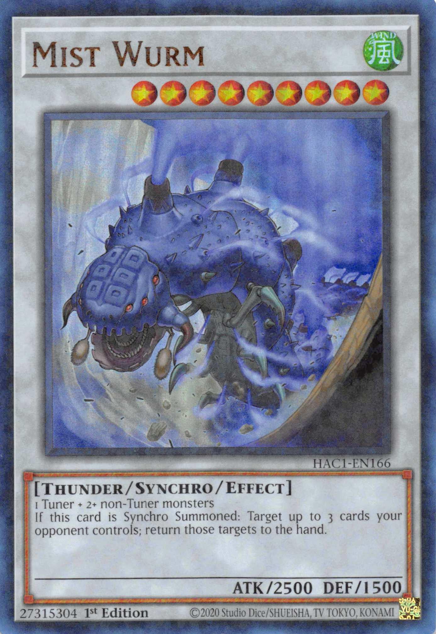 1st Edition, Hidden Arsenal: Chapter 1, Parallel Rare, Synchro/Effect Monster, Thunder, Wind Mist Wurm (Duel Terminal) [HAC1-EN166] Parallel Rare - Trading Card World