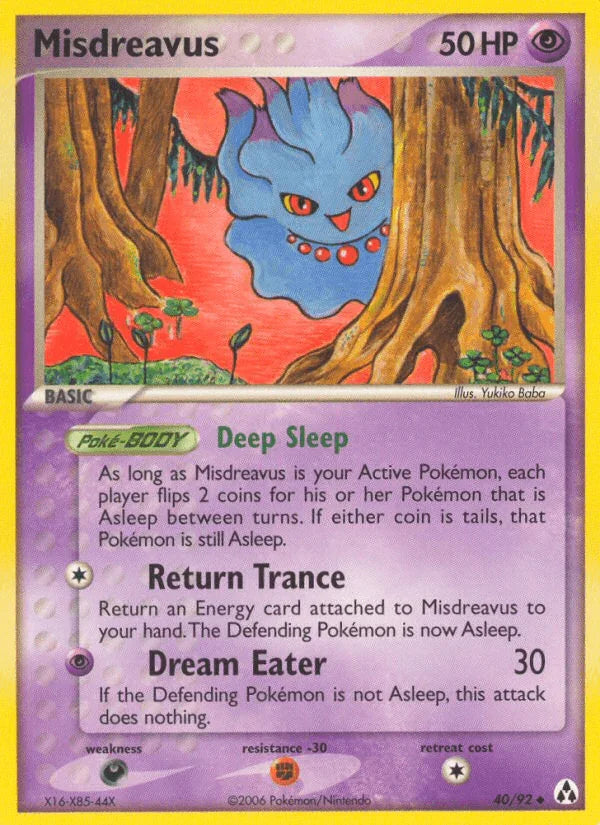 40, Darkness[×2], EX: Legend Maker, Fighting[-30], Normal, Psychic, Uncommon Misdreavus (40/92) [EX: Legend Maker] - Trading Card World